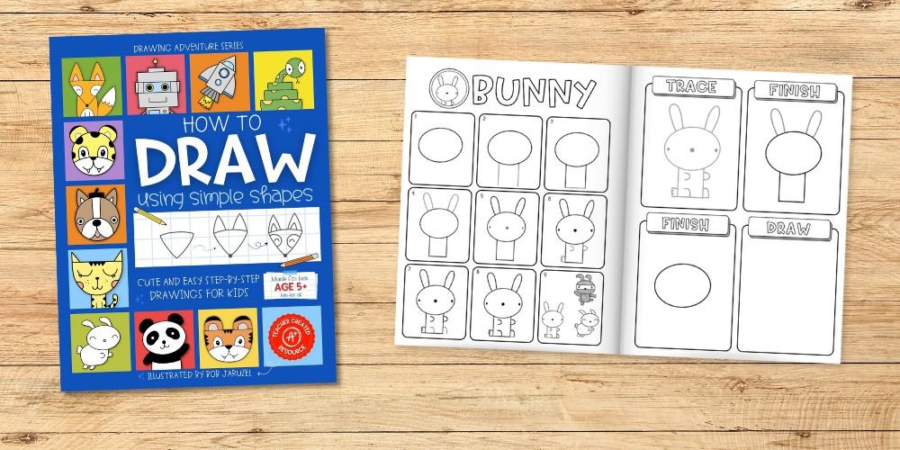 How to draw using simple shape cute and easy drawings for kids