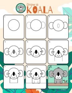 Koala Step by Step Drawing Activity